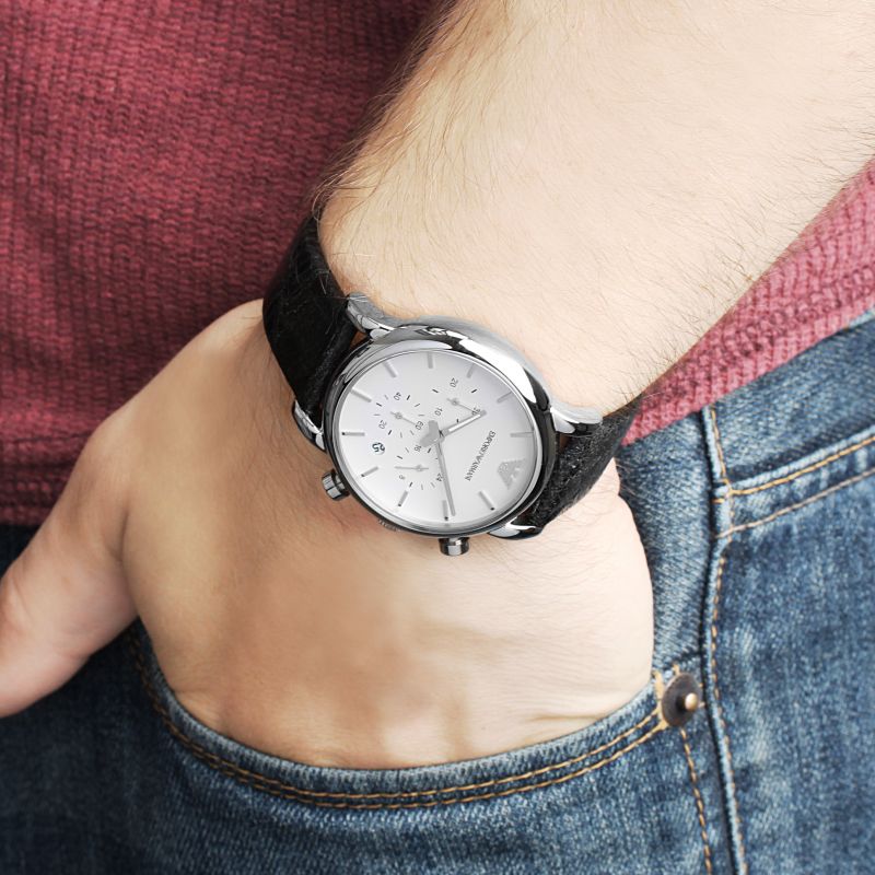 Emporio Armani - Black Leather AR1810