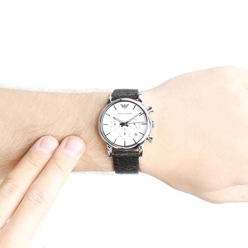 Emporio Armani - Black Leather AR1810